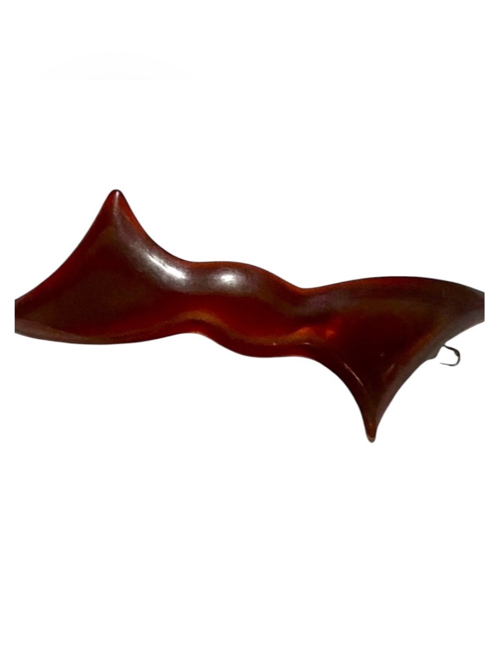 1970’s Vintage French Hair Clip in Glossy Brown, Deadstock/Unworn,Made in France
